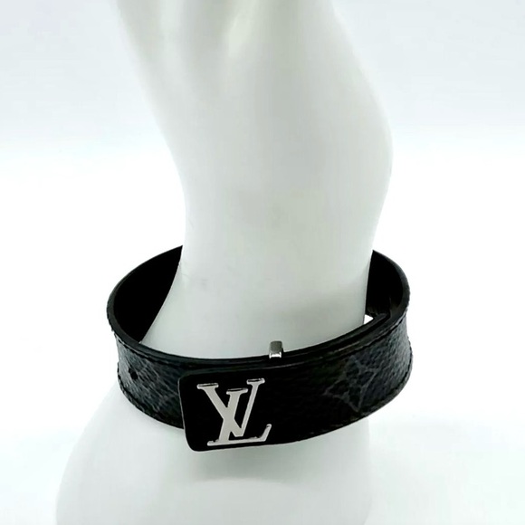 Louis Vuitton Eclipse Monogram Leather Bracelet with LV Dust Bag and Box - Picture 3 of 10